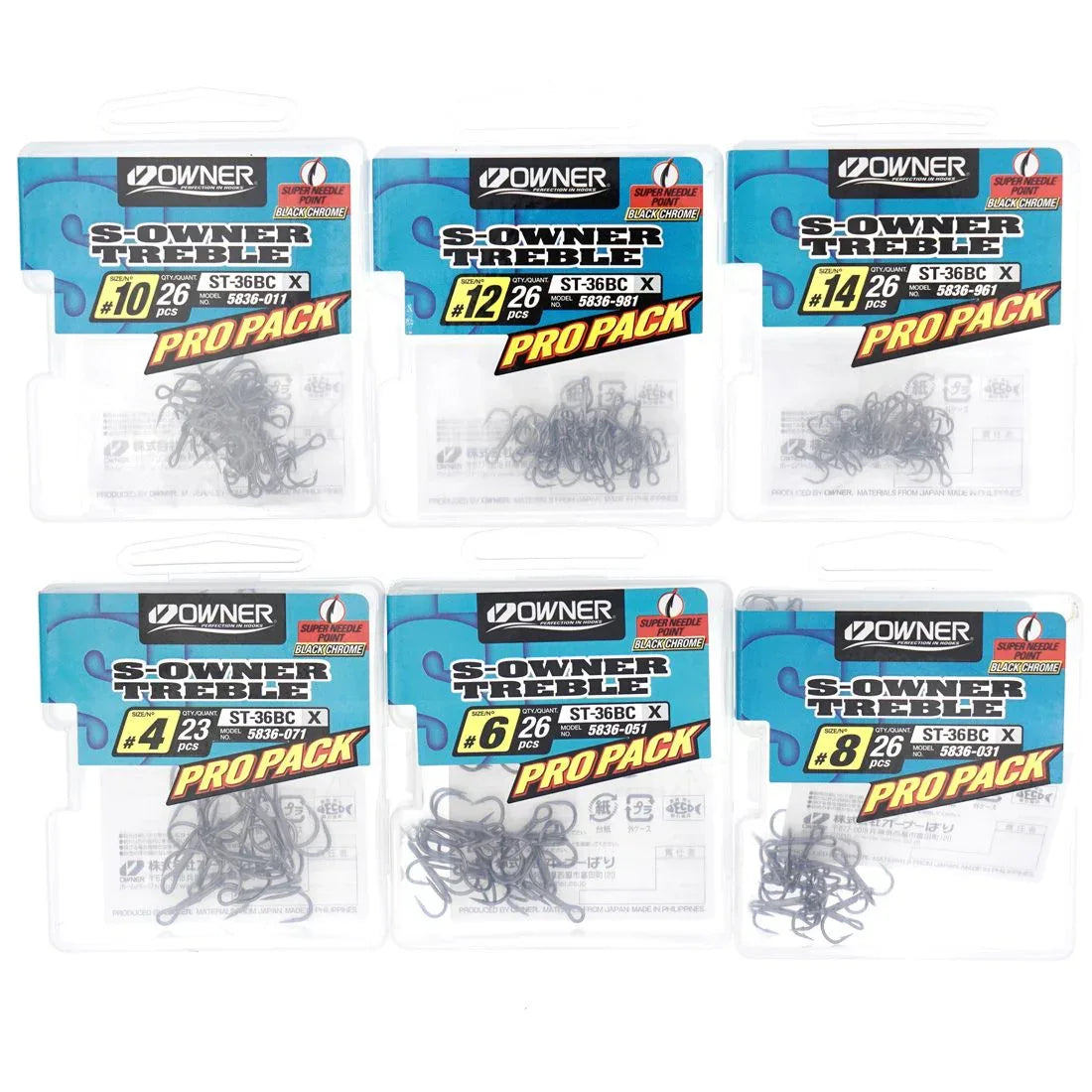 ΣΑΛΑΓΚΙΕΣ OWNER ST-36BC STINGER TREBLE BLACK CHROME - Darivianakis fishing Store