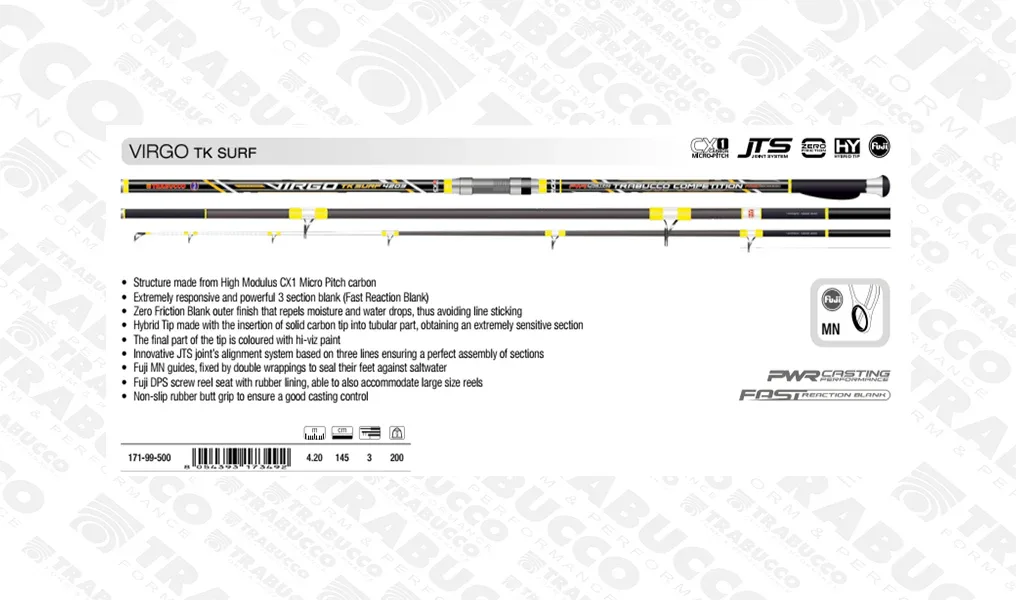 TRABUCCO VIRGO TK SURF 200G L4.20M - Darivianakis fishing Store