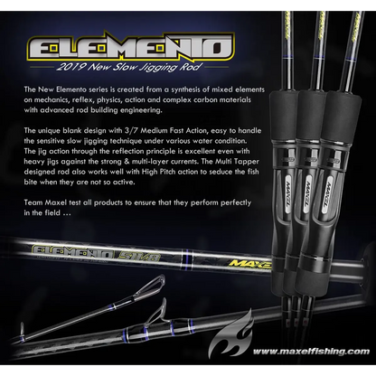 MAXEL ELEMENTO SLOW PITCH JIGGING 511-4 PE1.0-2.5 120-300G L1.78M - Darivianakis fishing Store