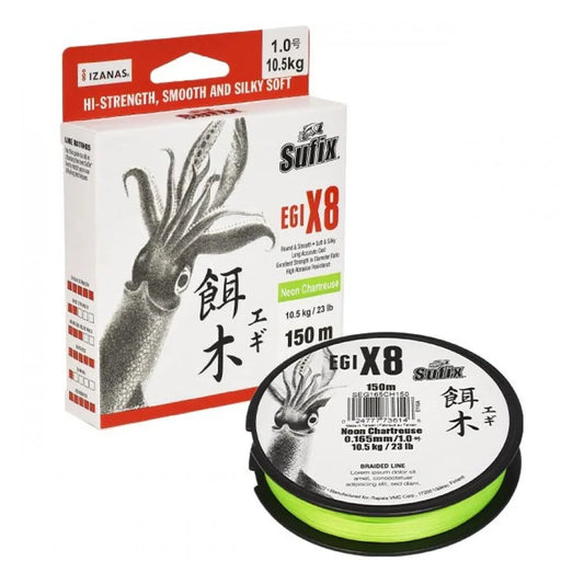ΝΗΜΑ SUFIX EGI Χ8 NEON LIME - Darivianakis fishing Store