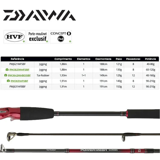 DAIWA POWERMESH TAI RUBBER 40-160G L1.93M - Darivianakis fishing Store