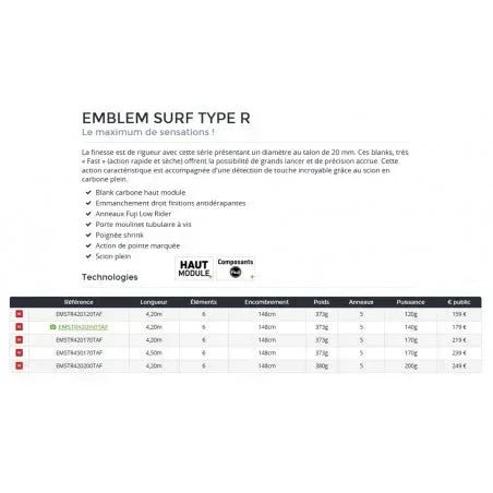 DAIWA EMBLEM SURF TYPE-R HYBRID TELE 120G L4.20M - Darivianakis fishing Store