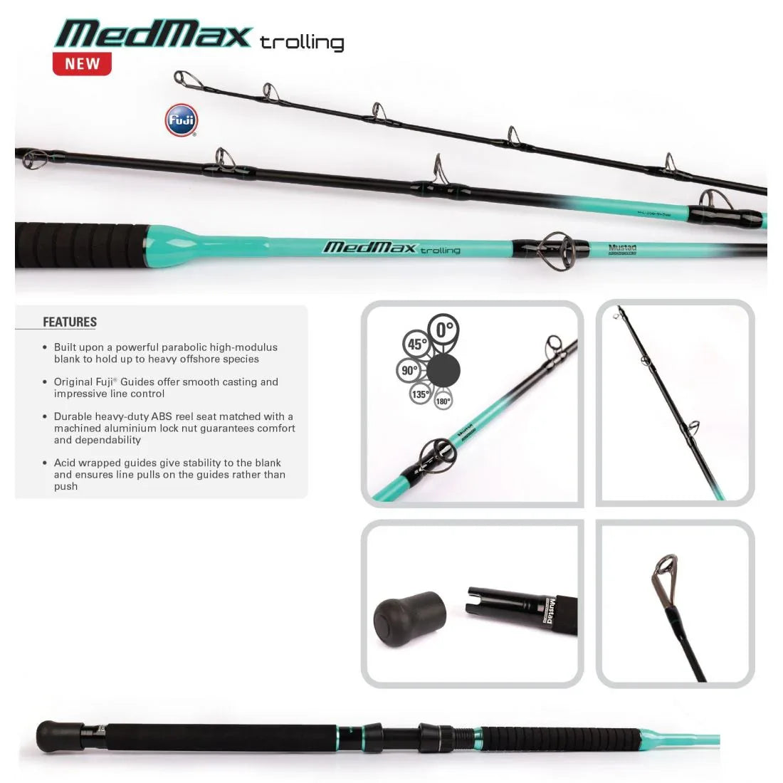MUSTAD MEDMAX TROLLING MR046 PE 5.0 12-20lbs L2.13M - Darivianakis fishing Store