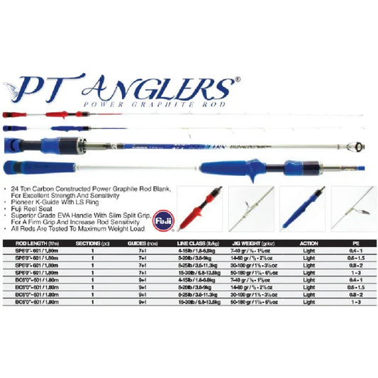 PIONEER PT ANGLERS LIGHT JIGGING L1.80M SPINNING & BAITCAITNG - Darivianakis fishing Store